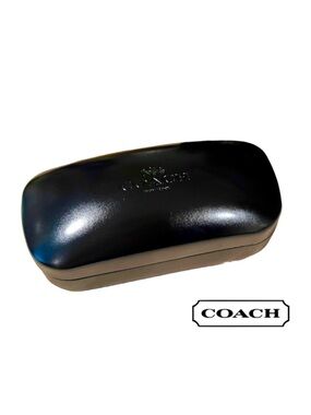 Coach Black Eyeglass Case hard shell clam case